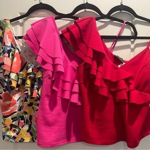 One shoulder ruffle shirt (3 total)